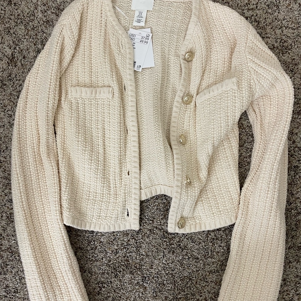 H&M Cream Knit Blazer